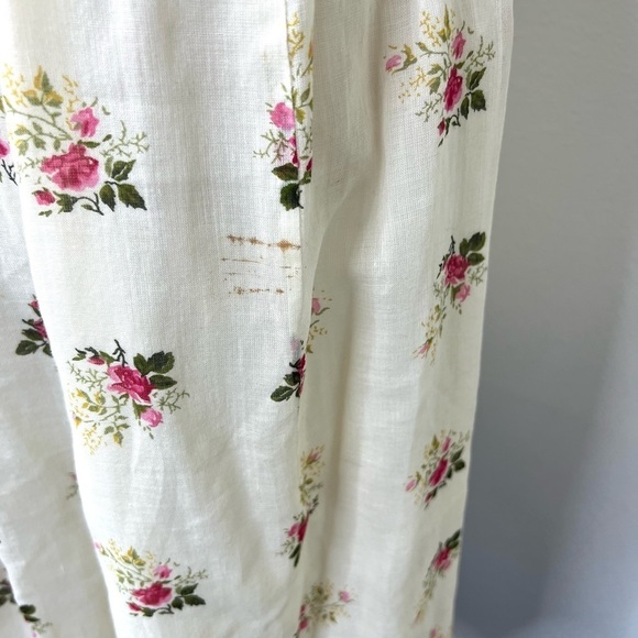 VINTAGE 1970s Madame Rei Floral Midi Button Front Shirt Dress Tie Waist Calico - Picture 12 of 14